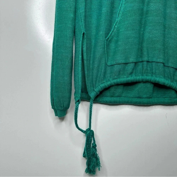 Free People Teal Optimistic Linen Blend Hoodie Size XS - Picture 6 of 11